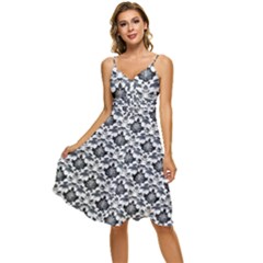 Gothic Leaf Pattern Sleeveless Tie Front Chiffon Dress by violetheavensky