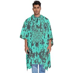 Mid Century Retro Floral 1970s 1960s Pattern 102 Men s Hooded Rain Ponchos by violetheavensky