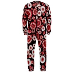 Mid Century Retro Floral 1970s 1960s Pattern 96 Onepiece Jumpsuit (men) by violetheavensky