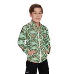 Retro 1880s Flowers Pattern 5 Kids  Windbreaker by violetheavensky