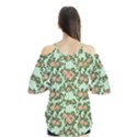 Retro 1880s Flowers Pattern 5 Flutter Sleeve T-Shirt View2