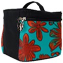 Mid Century Retro Floral 1970s 1960s Pattern 103 Make Up Travel Bag (Big) View1