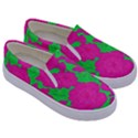 Mid Century Retro Floral 1970s 1960s Pattern 98 Kids  Canvas Slip Ons View3