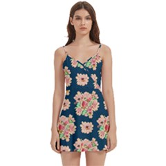 Retro 1880s Flowers Pattern 7 Body Wrap Sleeveless V-neck Mini Dress by violetheavensky