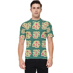 Retro 1880s Flowers Pattern 6 Men s Short Sleeve Rash Guard by violetheavensky