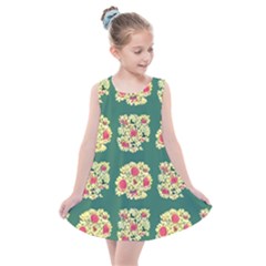 Retro 1880s Flowers Pattern 6 Kids  Summer Dress by violetheavensky