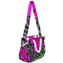 Mid Century Retro Floral 1970s 1960s Pattern 99 Rope Handles Shoulder Strap Bag View2