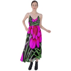 Mid Century Retro Floral 1970s 1960s Pattern 99 Tie Back Maxi Dress by violetheavensky