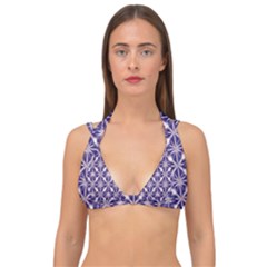 Royal Fractal Pattern 4 Double Strap Halter Bikini Top by violetheavensky