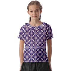 Royal Fractal Pattern 4 Kids  Frill Chiffon Blouse by violetheavensky