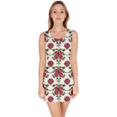 Retro 1880s Flowers Pattern 2 Bodycon Dress by violetheavensky