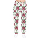 Retro 1880s Flowers Pattern 2 Women Velvet Drawstring Pants View1