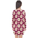 Retro 1880s Flowers Pattern Long Sleeve Chiffon Shift Dress  View2