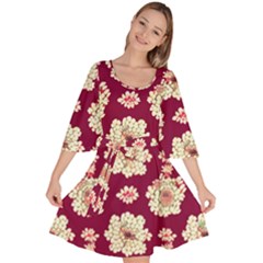 Retro 1880s Flowers Pattern Velour Kimono Dress by violetheavensky