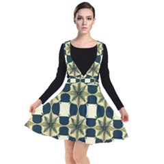Royal Fractal Pattern Plunge Pinafore Dress by violetheavensky