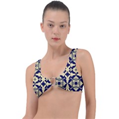 Royal Fractal Pattern 3 Ring Detail Bikini Top by violetheavensky
