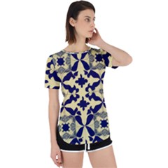 Royal Fractal Pattern 3 Perpetual Short Sleeve T-shirt by violetheavensky