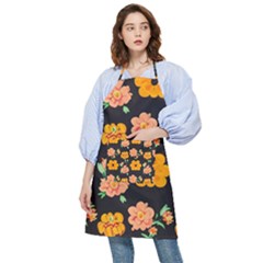 Retro 40s 50s Flowers Pattern Halloween 3 Pocket Apron by violetheavensky