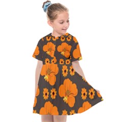 Retro 40s 50s Flowers Pattern Halloween 2 Kids  Sailor Dress by violetheavensky