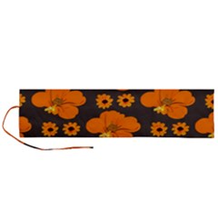 Retro 40s 50s Flowers Pattern Halloween 2 Roll Up Canvas Pencil Holder (l) by violetheavensky