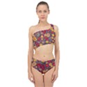 Mid Century Retro Floral 1970s 1960s Pattern 90 Spliced Up Two Piece Swimsuit View1
