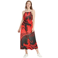 Red Yin Yang Dragons Boho Sleeveless Summer Dress by JeffBartels