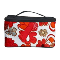 Mid Century Retro Floral 1970s 1960s Pattern 91 Cosmetic Storage Case by violetheavensky
