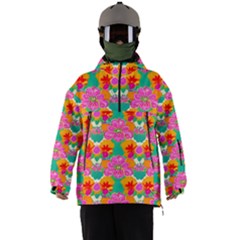 Retro 40s 50s Mexico Flowers Pattern Men s Ski And Snowboard Waterproof Breathable Jacket by violetheavensky