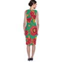 Mid Century Retro Floral 1970s 1960s Pattern 89 Sleeveless Velvet Midi Dress View2