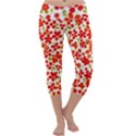 Mid Century Retro Floral 1970s 1960s Pattern 92 Capri Yoga Leggings View1
