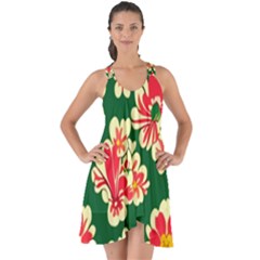Retro 40s 50s Mexico Flowers Pattern 2 Show Some Back Chiffon Dress by violetheavensky