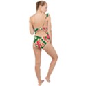 Retro 40s 50s Mexico Flowers Pattern 2 Frilly One Shoulder Swimsuit View2
