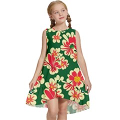 Retro 40s 50s Mexico Flowers Pattern 2 Kids  Frill Swing Dress by violetheavensky
