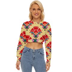 Retro 40s 50s Mexico Flowers Pattern 4 Lightweight Long Sleeve Sweatshirt by violetheavensky