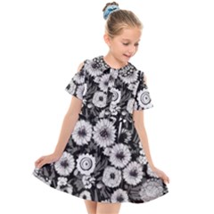 Mid Century Retro Floral 1970s 1960s Pattern 87 Mid Century Retro Floral 1970s 1960s Pattern 86 Kids  Short Sleeve Shirt Dress by violetheavensky
