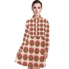 Retro 40s 50s Cupcake Pattern Long Sleeve Chiffon Shirt Dress by violetheavensky