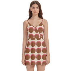 Retro 40s 50s Cupcake Pattern Body Wrap Sleeveless V-neck Mini Dress by violetheavensky