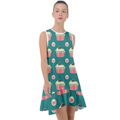 Retro 40s 50s Cupcake Pattern 2 Frill Swing Dress by violetheavensky
