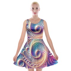 Abstract Fractal Art Swirl Pattern Velvet Skater Dress by Salmanaz77