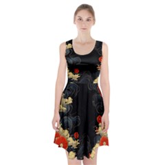 Korean Art Flowers Asian Pattern Racerback Midi Dress by Sabxi