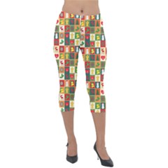 Template Christmas Pattern Lightweight Velour Capri Leggings  by Proyonanggan