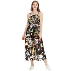 Jesus Christ Modern Halftone Pattern Boho Sleeveless Summer Dress by snek