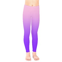 Cotton Candy Pink To Indigo Violet Linear Gradient Kids  Classic Winter Leggings by GradientsOmbre