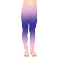 Cotton Candy Pink To Navy Blue Bilinear Gradient Kids  Classic Winter Leggings by GradientsOmbre