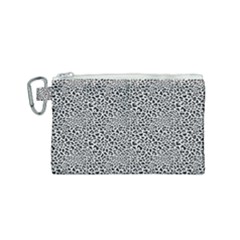 Black White Leopard Canvas Cosmetic Bag (small) by DinkovaArt