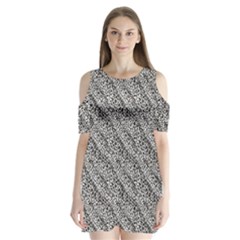 Silver Leopard Shoulder Cutout Velvet One Piece by DinkovaArt