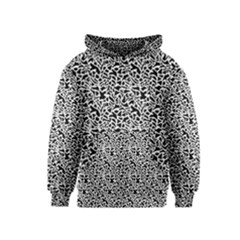 Black White Giraffe Pattern Kids  Pullover Hoodie by DinkovaArt