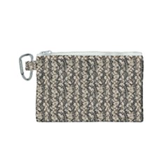 Beige Snake Pattern Canvas Cosmetic Bag (small) by DinkovaArt