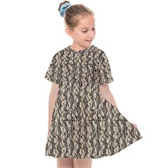 Beige Snake Pattern Kids  Sailor Dress by DinkovaArt