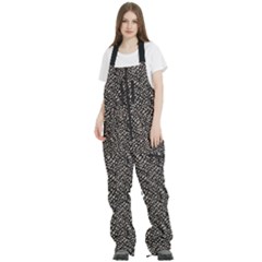 Brown Snake Pattern Women s Front Zip Ski And Snowboard Bib Pants by DinkovaArt